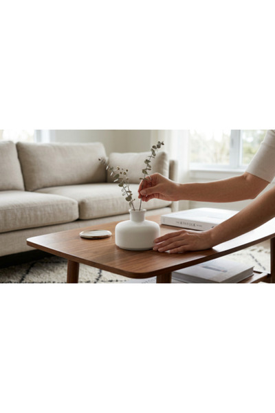 FONOON Wide Short Gypsum Flower Vase
