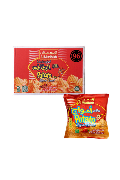 Al Mudhish رقائق البطاطس ريبل - بنكهة الفلفل الحار (96×15 جرام)