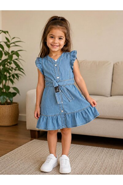 BERFONZO KIDS Rochie subțire din denim de vară pentru fete