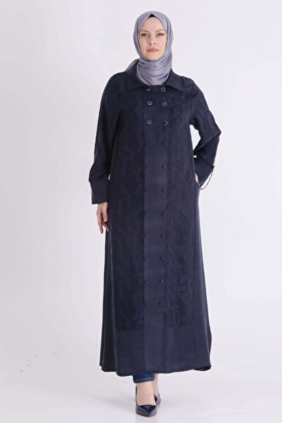 ottoman wear Behrem Büyük Beden Tesettür Ferace Lacivert OTW28089