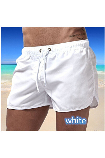 Choice35 L WHITE Men's Swim Shorts Swim Trunks Quick Dry Board Shorts Bathing...