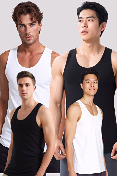 Loule Men's 95% Bamboo 4-Piece Casual Standard Size Undershirts - Flexible Fi...