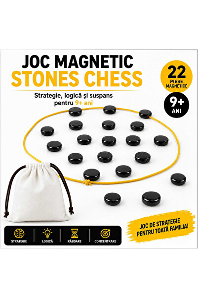 Floopy Joc Magnetic Stones Chess cu 22 pietre magnetice, strategie si logica,...