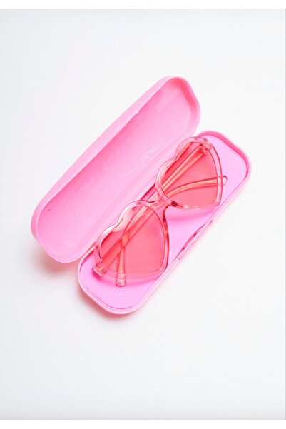 mirkidsclub Girls Heart Shaped Pink Sunglasses and Case Set Uv400 Protective ...
