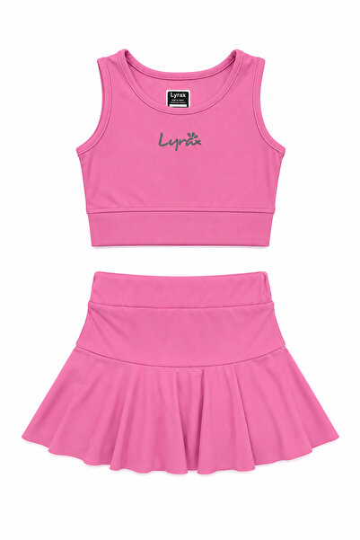 Beniizle Lyrax Pantaloni scurți în relief cu fustă Crop Girl's Sportsman Suit