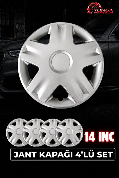 YONGA OTO AKSESUAR RENAULT SYMBOL 14 İnç Jant Kapağı 4'lü Set Gümüş + 4 Amble...