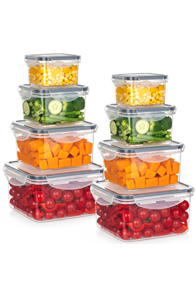Orion Set de 8 recipiente pentru depozitarea alimentelor cu capace