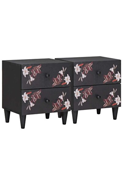 vidaxl Noptieră 2 pcs Maro 40 x 33,5 x 46 cm Lemn de mango solid