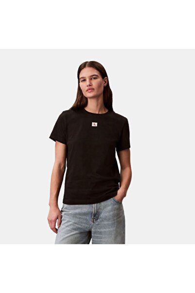 Calvin Klein Tricou SS cu etichetă țesută, croială clasică