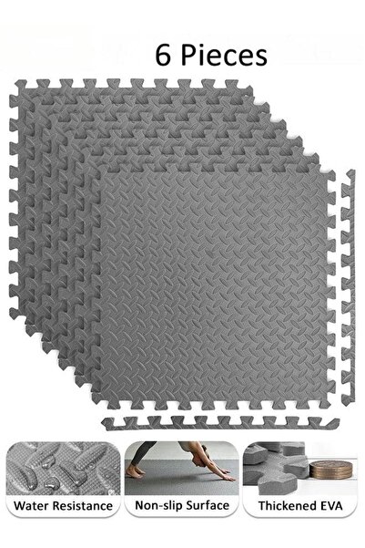 Gerenic 6 Pieces Puzzle Mat Interlocking EVA Soft Foam Floor Mat for Home Flo...