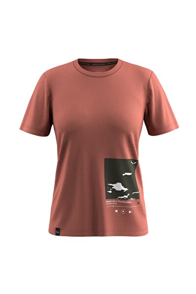 Salewa Tricou de damă cu imprimeu vultur - Roșu deschis - 42/36
