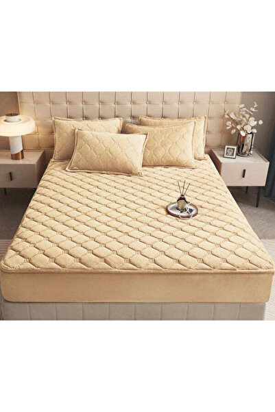 Dercasa Husă / Topper saltea cu elastic, crem auriu, 160x200 cm Cod: TPC50