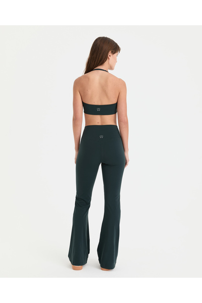 Ayma Active بنطلون رياضي نسائي باللون الأخضر البترولي من Petrol Green Fitness Spanish Paça Flare Motion