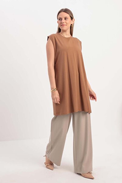 ALLDAY Mink-Plus Size majica bez rukava sa oblogom i lycra trakom