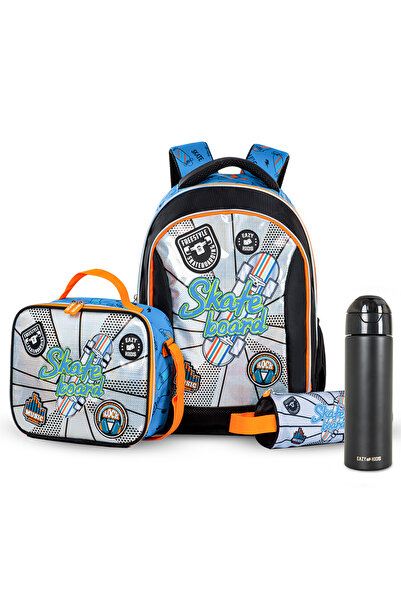 Eazy Kids Skateboard School Bag Set w/ Insulated Stainless Steel Spray Water ...