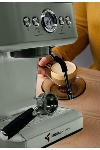 MEBASHI Espresso Coffee Machine - 2.2L, 20 Bar ULKA Pump, Thermo Block Heatin...