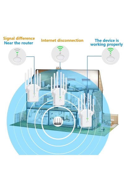 OEM Amplificator Semnal WiFi, U13-300M, 6 Antene, 300 Mbps, Range Extender, Retea 2.4 GHz, Conexiune WPA/WPA2, WPS, Port LAN, Alb
