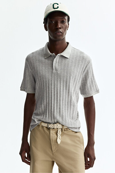 H&M Tekstüre Jarse Polo Tişört Slim Fit