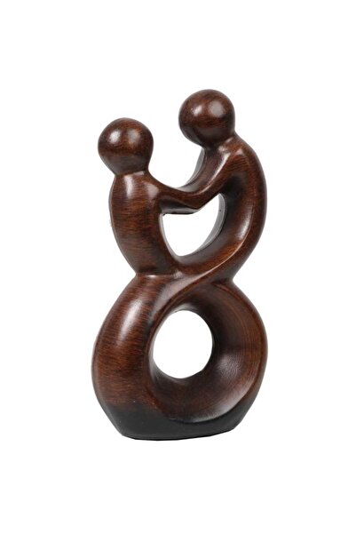 Goliat Figurină ceramică cuplu în culoarea bronzului 25x6x14 cm cu piciorușe ...