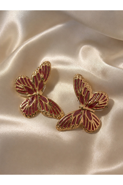Generic Brand Butterfly Enamel Luxury Steel Earrings
