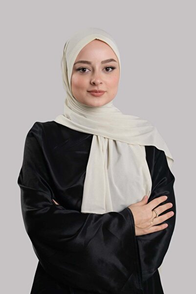 HÜRREM BONE Cream Practical Ready-To-Wear Shawl Sandy with Sponge on the Fron...