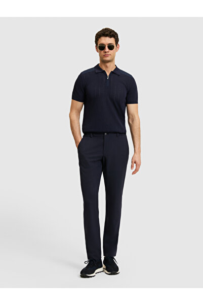 Cacharel Lacivert Slim Fit Beli Lastikli Pantolon 50328690-VR033