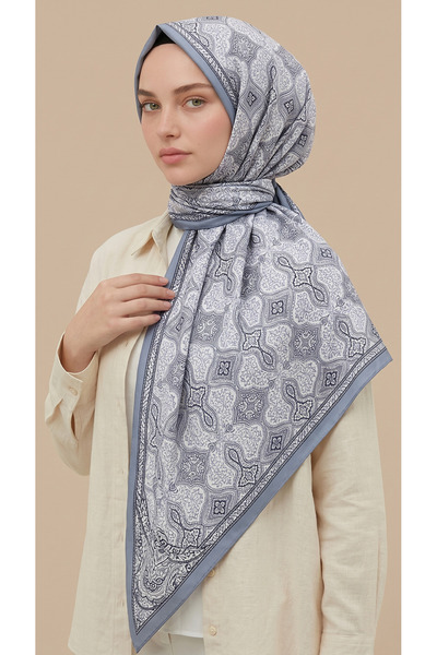 Karaca Eșarfă din bumbac MİREYA 120*120 CM - GRI