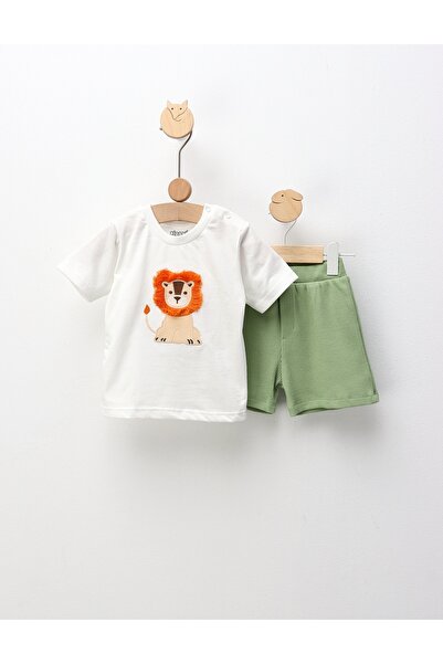MiniKids Set de vara, Leul Rege, alb-verde