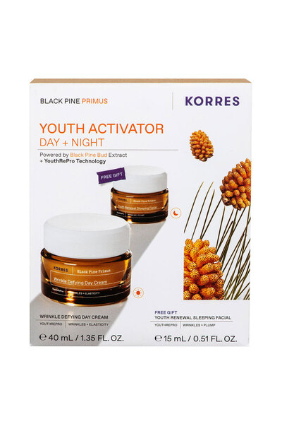 korres Μαύρο Πεύκο Πρίμους Κρέμα Ημέρας 40ml & Δωρεάν Κρέμα Νύχτας 15ml