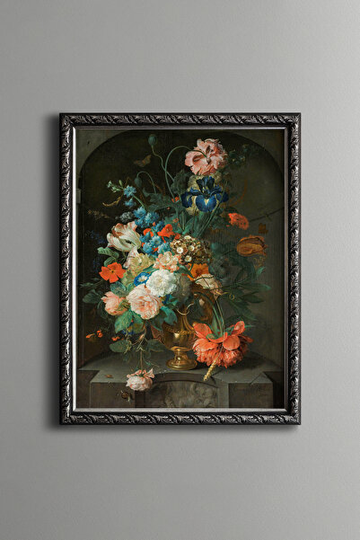 epiqart Arched Niche Flowers - Vintage Patterned Frame - Slim Model