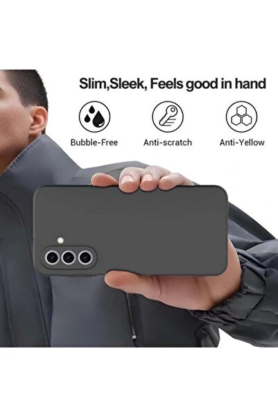 YoYoTech Samsung Galaxy A17 5G Case Cover Soft Silicone Slim fit TPU Case, Matte Finish, Shockproof, Anti-fingerprint (Black)