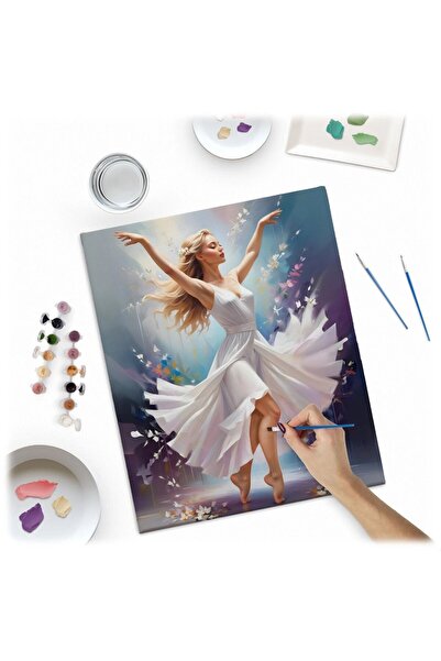 Massido Set pictura pe numere pentru copii/adulti 40x50cm cu 30 culori vibran...