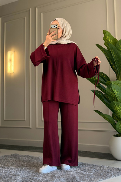 Suede Style 6050 - Set de damă elegant, confortabil, din țesătură moale trico...