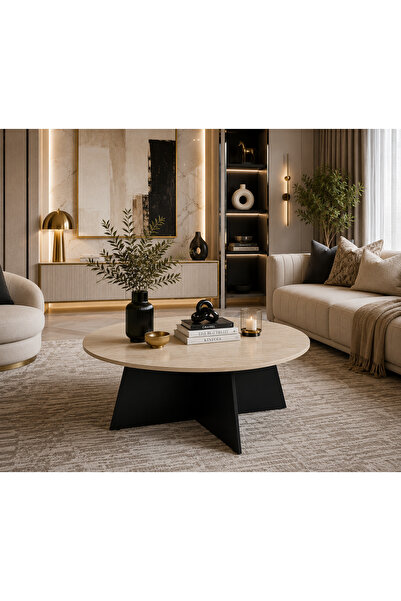 N.zone Elegant Round Coffee Table with a Modern Luxury Design, Combining Beau...