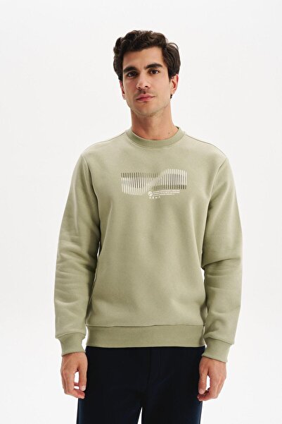 Arma Ar-Ma Men's Crew Neck Sweatshirt with Text Print, Pocketless, Knitted Fa...