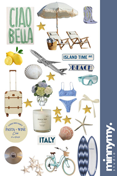 Minnymy Traveler Collection Sticker, Çıkartma, Ajanda, Günlük, Planlayıcı, Bu...