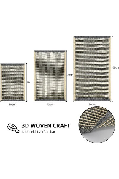 OEM Covoraș de baie, covor tip vată cu structură vaflată, antiderapant, confortabil, gri, 80x50 cm