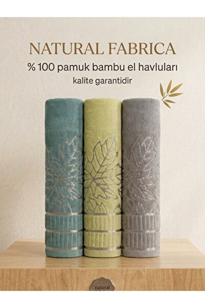 nf natural fabrica %100 Pamuk Bambu ÇINAR DESENLİ ÇOK RENKLİ Banyo El Havlusu...