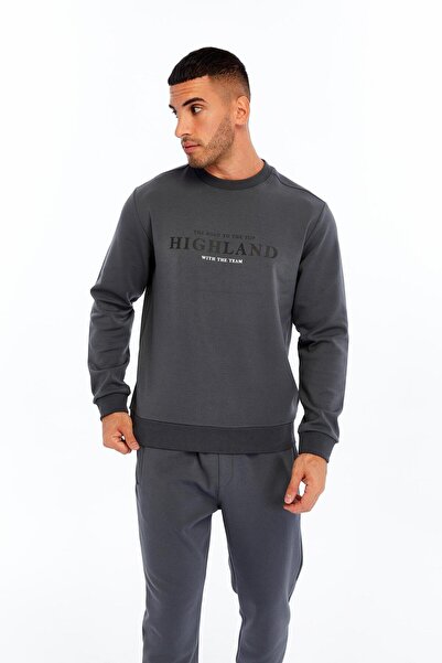 Arma Ar-Ma Men's Crew Neck Sweatshirt with Text Print, Pocketless, Knitted Fa...