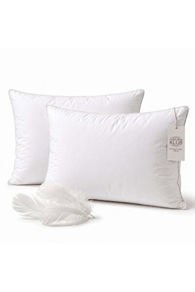 Hotel Linen Klub 2PC 100% Goose Feather Pillow with Single Piping 50x70 cm | ...