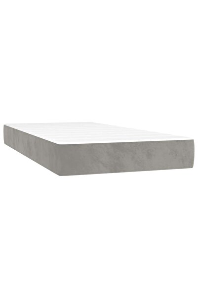 vidaxl Saltea cu arcuri buzunar, fermitate medie, gri deschis, 80x220x20 cm, ...