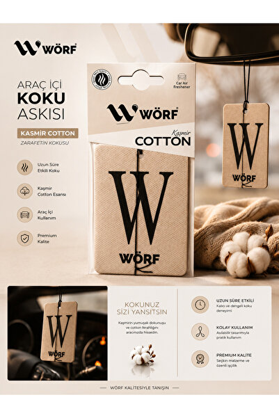 WÖRF Kaşmir Cotton Araç İçi Koku Askısı Uzun Süre Kalıcı Oto Kokusu