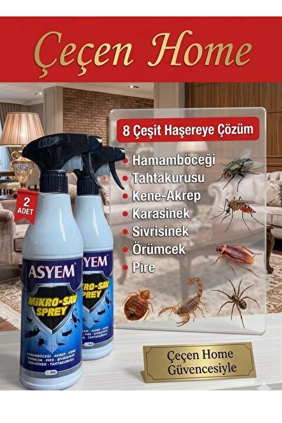 ÇEÇEN HOME (2 Adet) Güçlü Haşere ve Böcek Savar Sprey 500ml - Hamam Böceği, A...