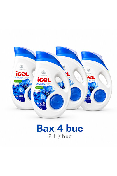 Igel Universal Detergent Lichid pentru Rufe, Original, Bax 4 Bucati x 2 L, 50...