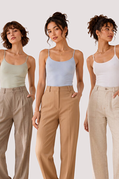 Loule Women's 3-Piece Modal & Cotton Thin Strap Flexible Basic Undershirt - 3...