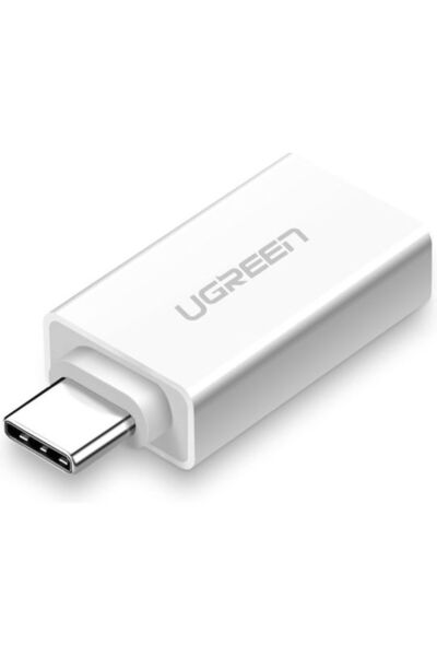 Ugreen Μετατροπέας USB-C αρσενικό σε USB-A θηλυκό Λευκό 1 τεμάχιο 30155