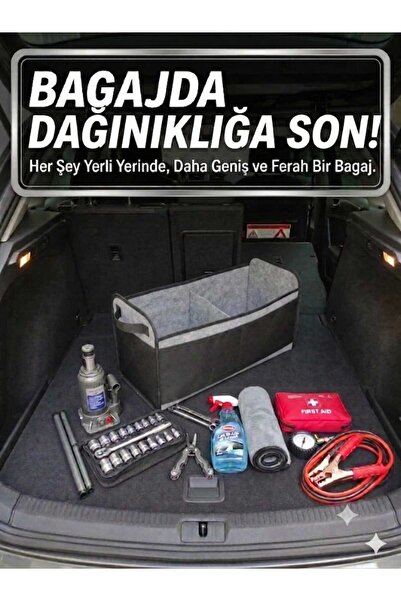 ALİTA TEXTILE Oto Bagaj Organizeri, Araç Bagaj Çantası, Araç İçi Düzenleyici,...