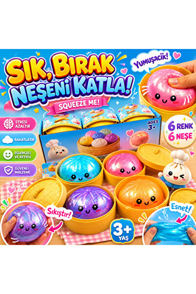 Glowa Dumpling Squishy Çin Mantısı Stres Oyuncağı – Ultra Yumuşak Sık Bırak O...