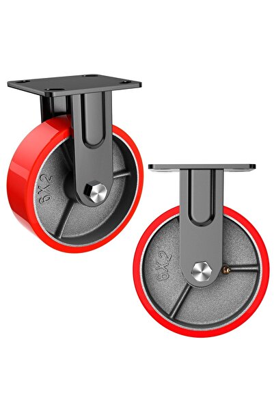 OEM Roți Transport Obrotive Set 2 Bucăți Rezistente Roșii 150mm