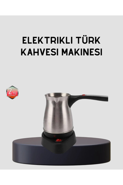 ALKASAZ Electric Turkish Coffee Pot 800W with Wireless Rotating Base